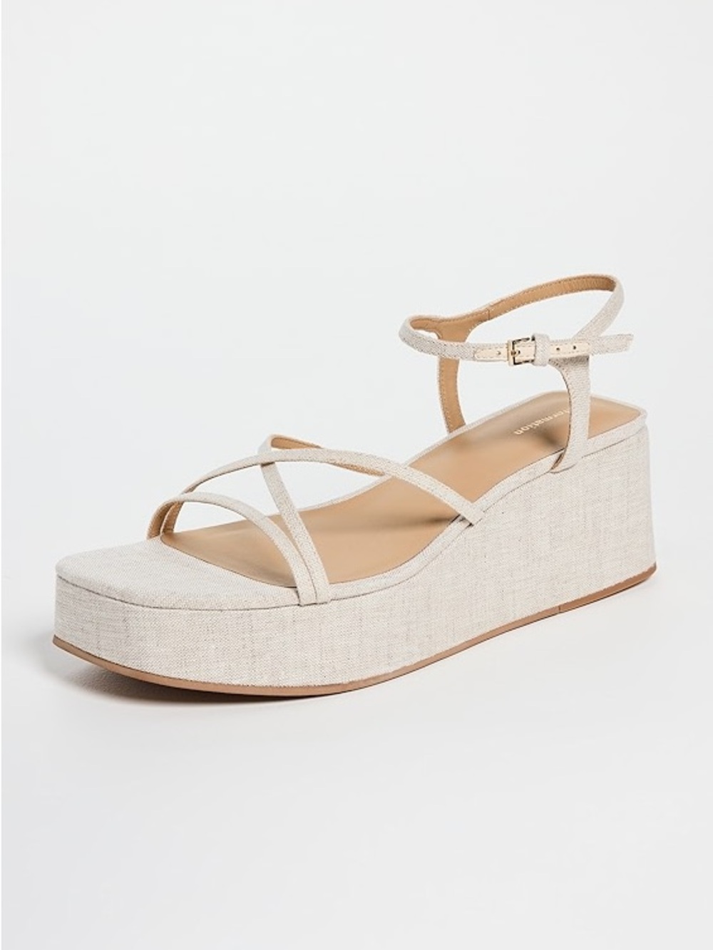 Womens Linen Platform Sandals